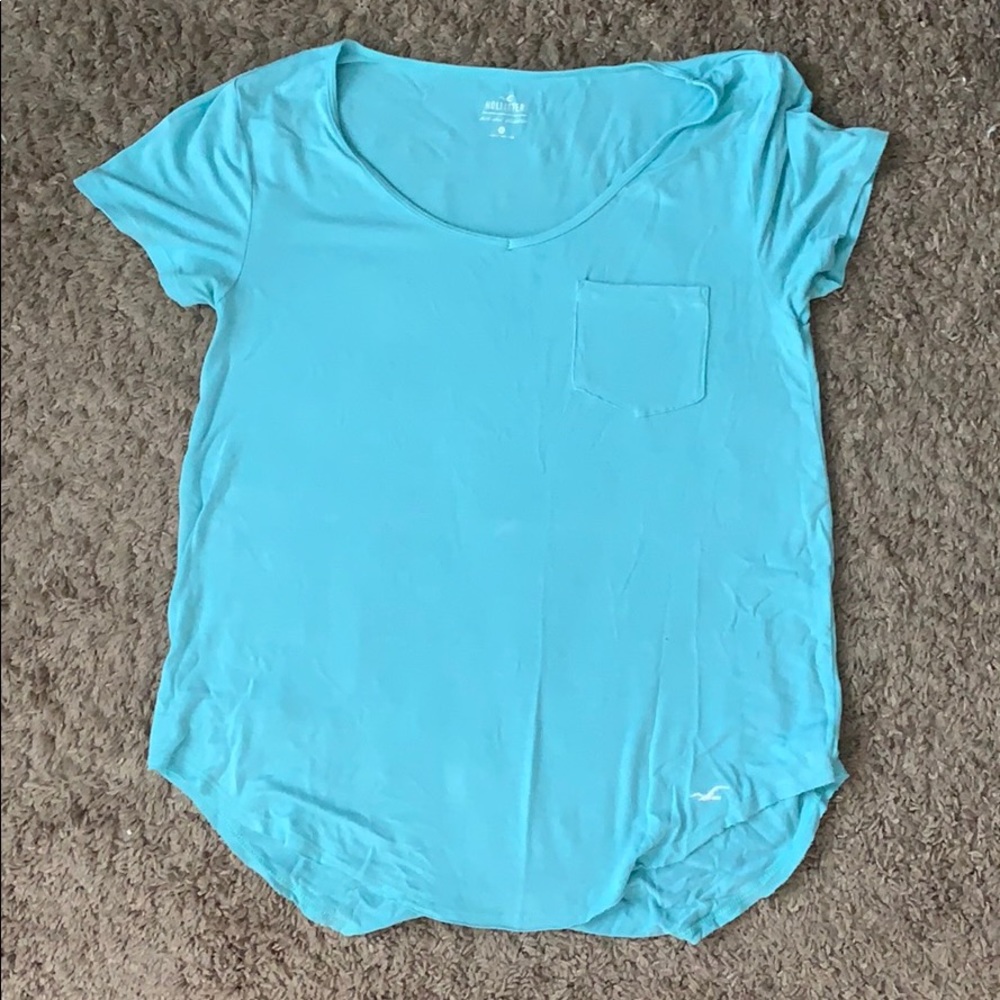 Hollister blue v neck swing tee